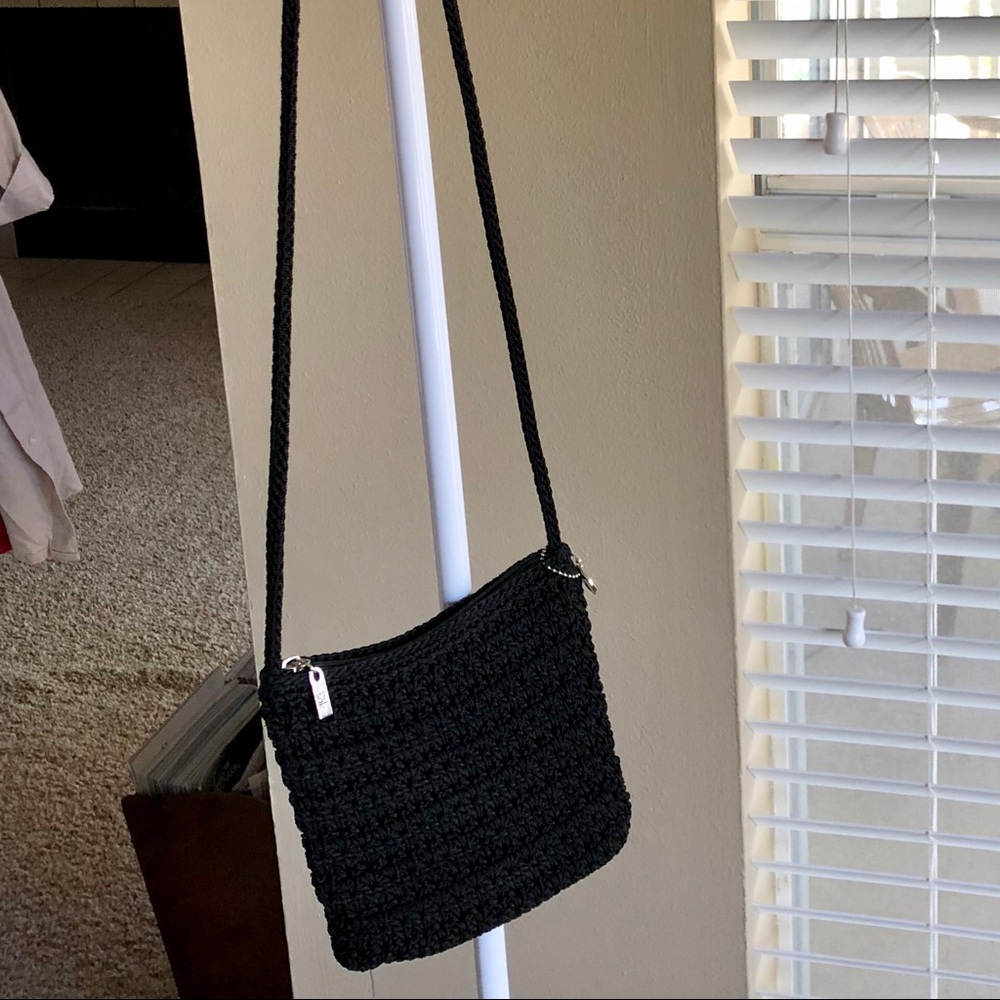 The Sak Black Crochet Crossbody Bag
